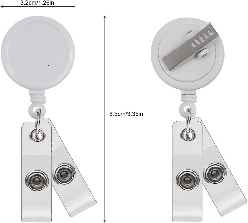 50pcs Badge Reels Retractable with Swivel Alligator Clip Retractable Badge Holder Reel Clips，Each with 2pcs Badge Holder Straps Let You Hang More Objects