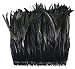 BLACK COQUE Rooster Tail Feathers: 4-7" Length - Per 1 Foot Strung