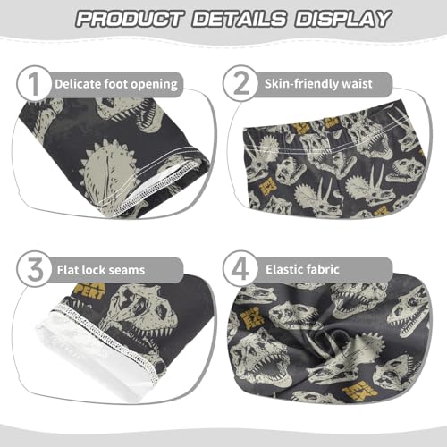 Girls Leggings Soft Toddler Ankle Length Bottoms Dinosaur Skull Kids Dance Yoga Pants 4-10 Years3