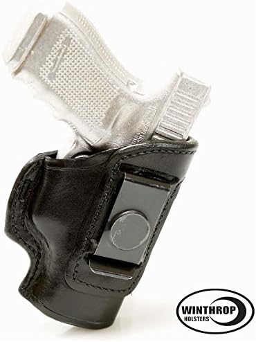 Taurus PT111 Gen 1 Millennium Pro IWB CCW NO Shield Leather Single Spring Clip Holster R/H Black - 0873