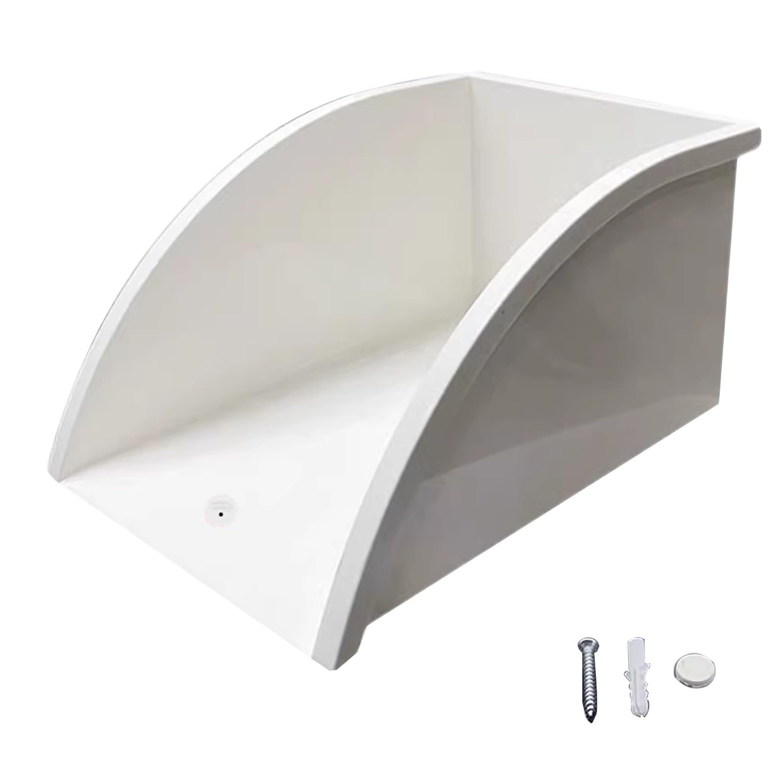 Recogedor de agua de lluvia debajo del bajante, protección de base de hormigón/césped, desviador de agua, bandeja de drenaje de PVC para exteriores, 1 paquete
