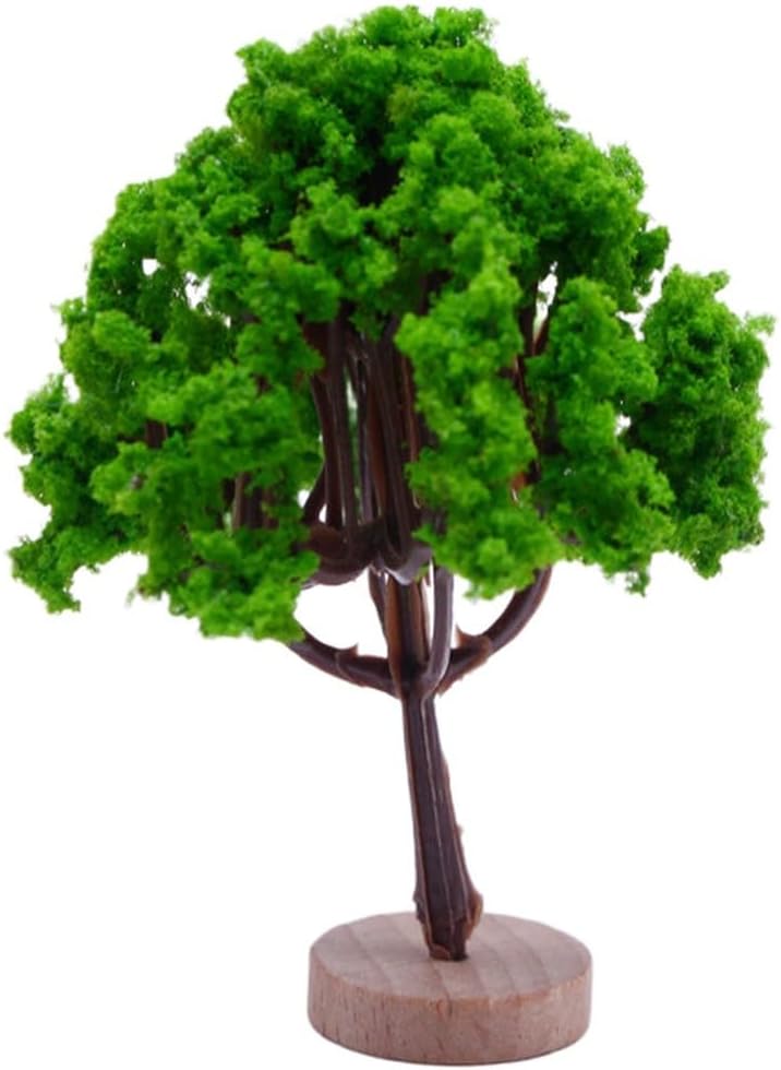 Miniature Landscape Trees for Architectural Models – Realistic Plastic Artificial Green Plants, 9 x 5 x 5 cm Decorative Ornament for Dioramas, Model(E)