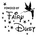 Produktbild Autoaufkleber / Wandtattoo Tinkerbell - Powered by Fairydust, Version 1, Schwarz , X-Small: 15cm x 15cm / 6" x 6"