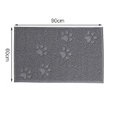 lionto Mata pod kuwetę z wytrzymałego PVC, 60x90 cm, łatwa do czyszczenia, z powłoką antypoślizgową, zatrzymuje żwirek i chroni podłogę, przyjazna dla kocich łapek, kolor szary