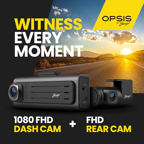 Cámara para salpicadero delantera y trasera Stinger Opsis universal Full HD coche 3