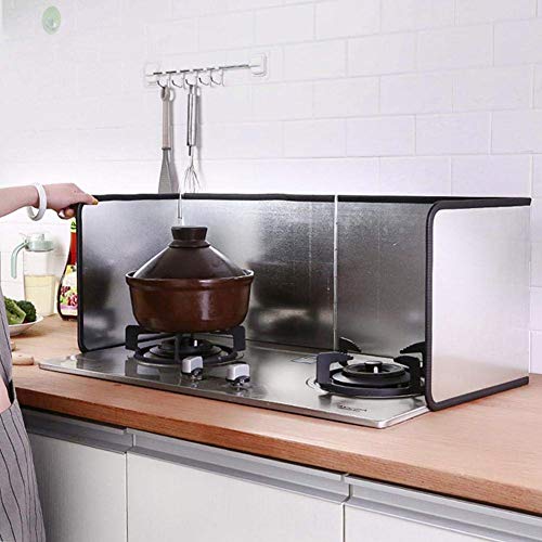 Protector contra salpicaduras de estufa, protector antisalpicaduras plegable de 40 cm para sartén, protección de aceite de pared, pantalla de grasa de cocina