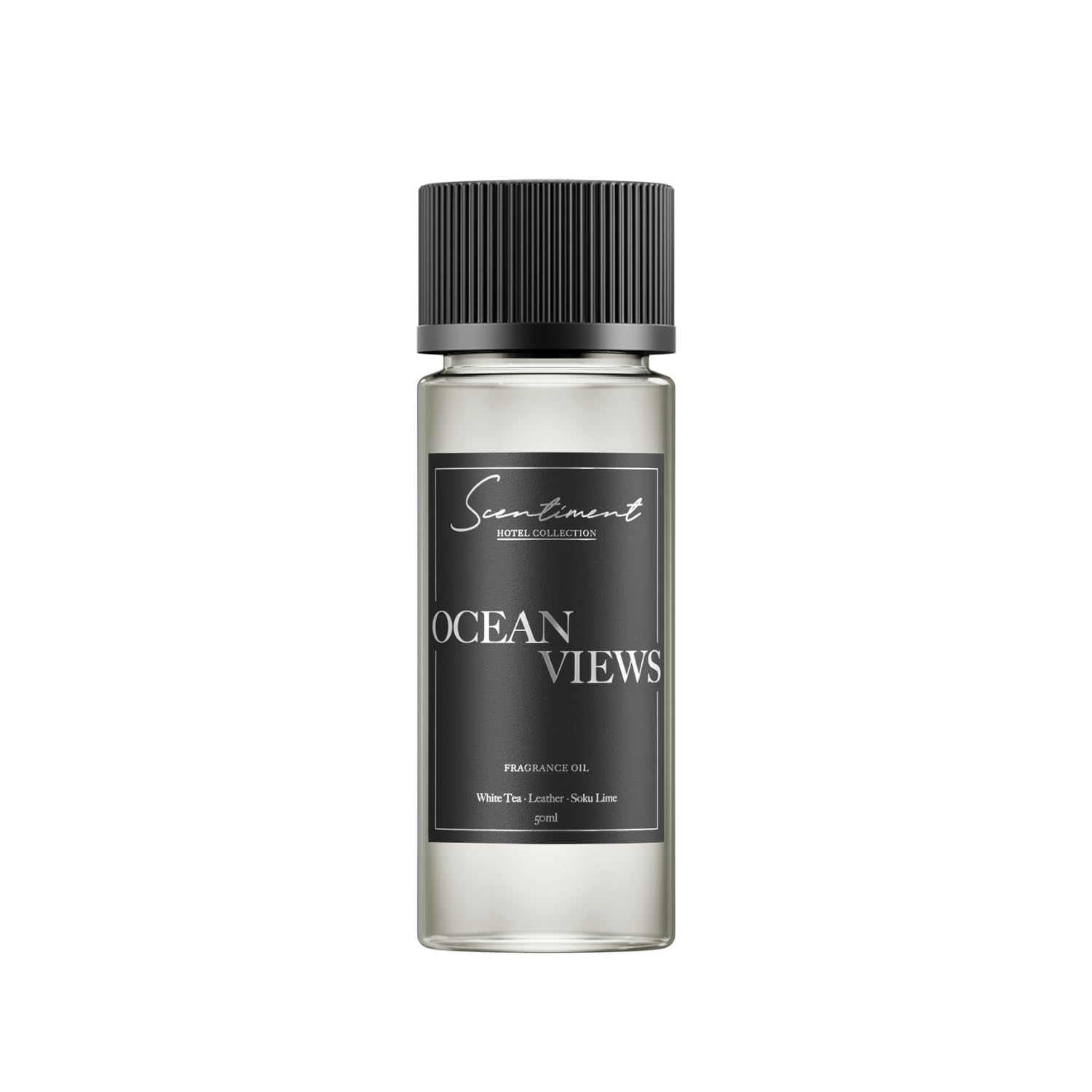 Scentiment - Ocean Views Hotel Diffuser Oil | Aromatherapy Home Fragrance | Inspired by Confidante® Andaz Miami Beach | Luxurious Scent with Notes of White Tea, Leather, Soku Lime (50 mL)