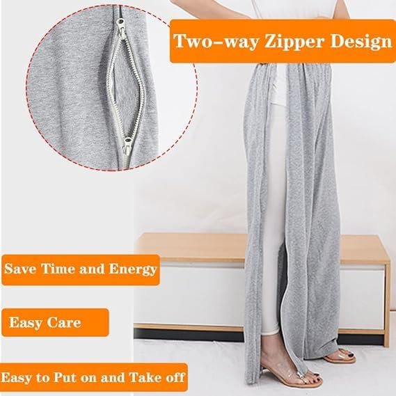 Pantaloni per fratture Unisex, Abbigliamento per pazienti allettati, Abbigliamento per disabili,L