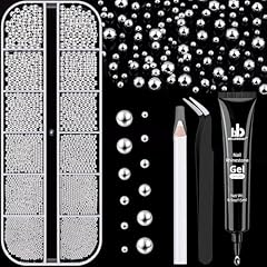 10 Small Silver Nail Beads with Glue