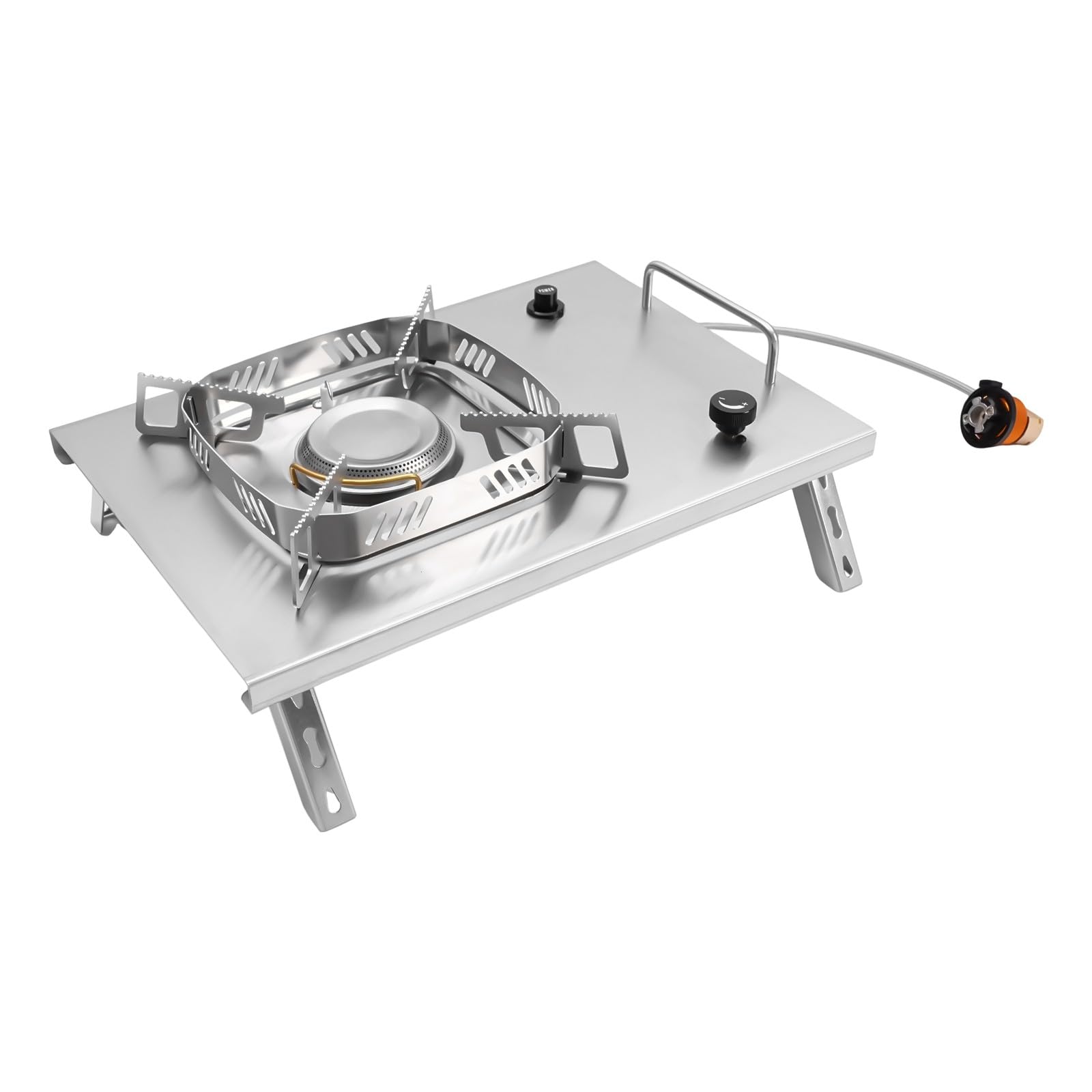 Réchaud à gaz de camping - 2600 W - En acier inoxydable et cuivre - Idéal pour le camping, les barbecues en plein air