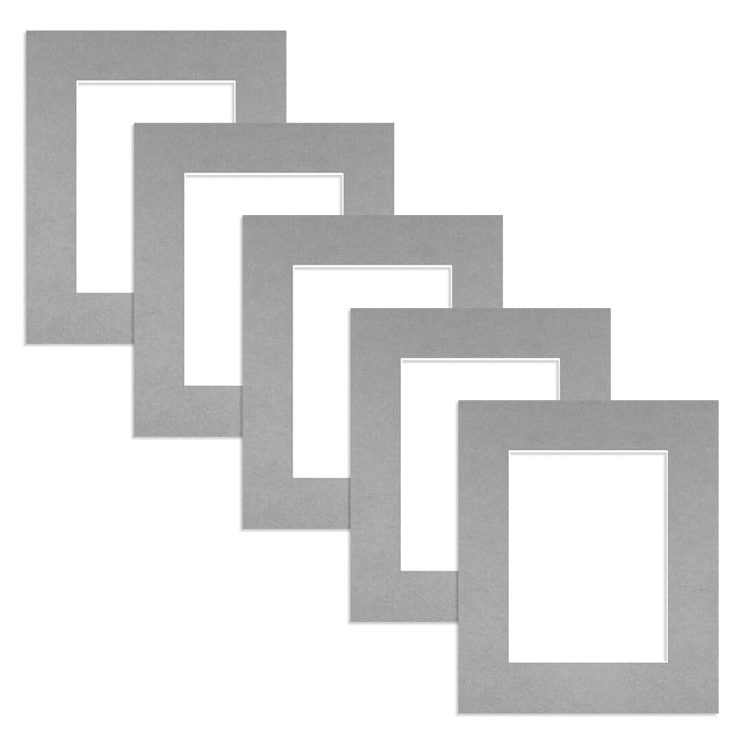 Alison Kingsgate 12X10 Silver Picture Mount - 8X6 Aperture - Pack 5