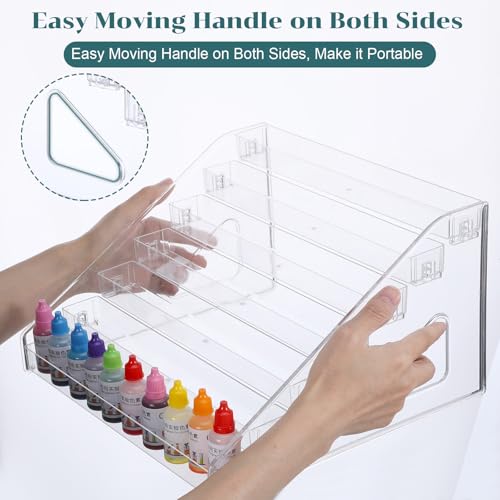 Image of 2 Pack Clear Acrylic Paints Organizer (7 Tier), Paints Bottle Organizer, Acrylic Paint Storage Organizers, Craft Paint Organizers Rack for Alcohol Inks and Food Coloring