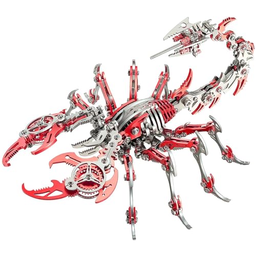 Image of OreilleStar 3D Metal Scorpion Puzzles: 350+ Pieces, Stainless Steel, Assembly & Disassembly, Modern Style, DIY Building Block Toys, Brain Teaser, Ages 15+