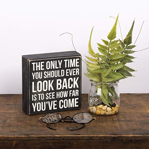 Primitives-by-Kathy-Classic-Box-Sign-5-x-5-Inches-Look-Back Primitives by Kathy Classic Box Sign 5 x 5 Inches Look Back
