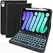 Beleuchtete Tastatur Hülle Kompatibel mit iPad Mini 6 2021 (6. Generation),QWERTZ Abnehmbare Bluetooth Tastatur Hülle mit PU-Lederhülle,Pencil Halter, für Pad Mini 6 8,3 Zoll, Schwarz