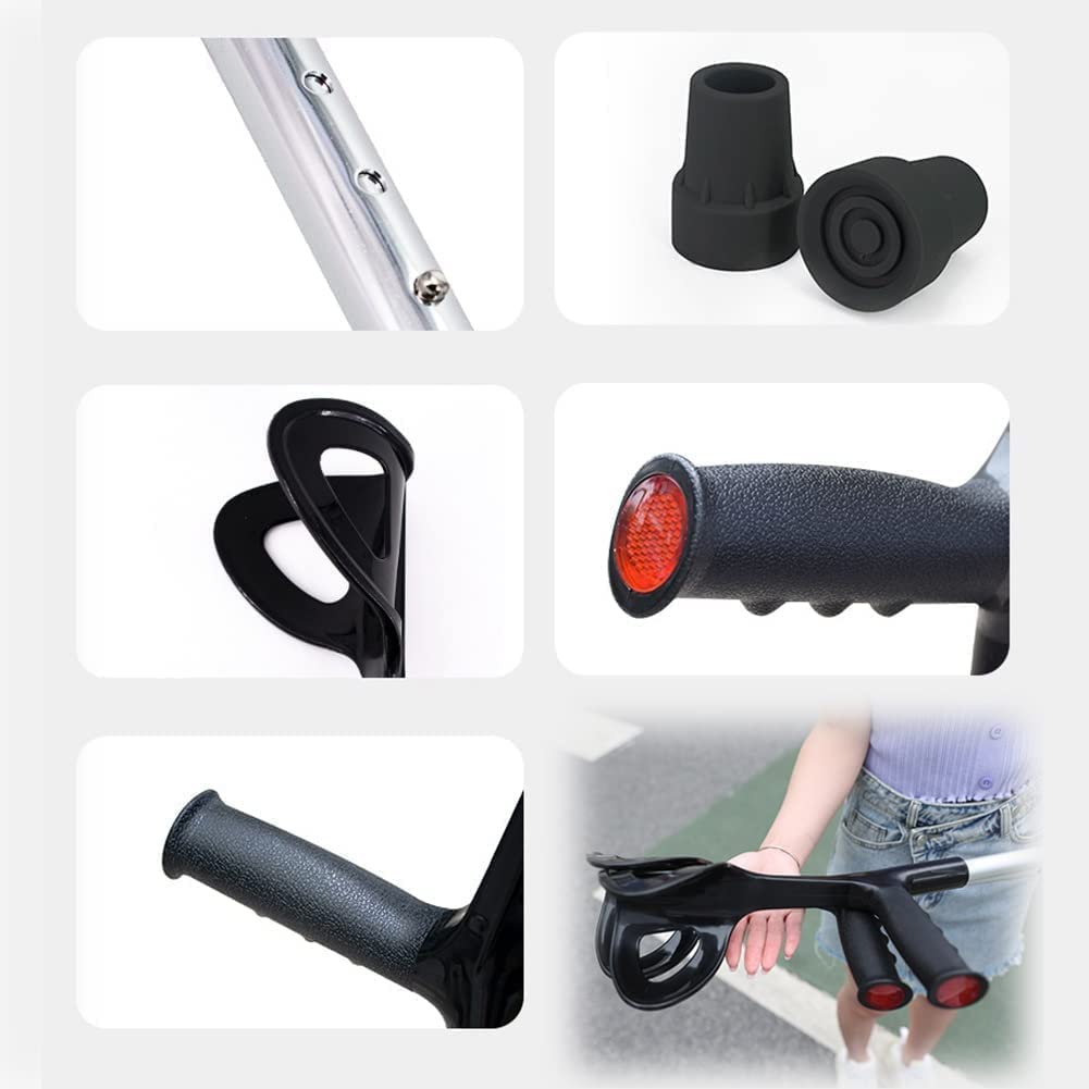 PAASHE Muletas de Moda, Bastones de Brazo Ajustables en Altura, 1 par de Bastones para antebrazos, bastón de Aluminio para Caminar, muleta para Adultos de 140-190 Cm