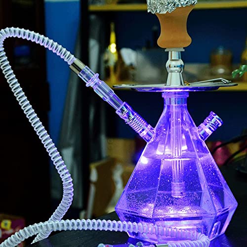 JYZT Shisha Set-Cube Square Acryl Shisha Shisha Kit,Shisha Schüssel +Kohlezange+Schlauch+Aschenbecher+LED-Licht… – Bild 4