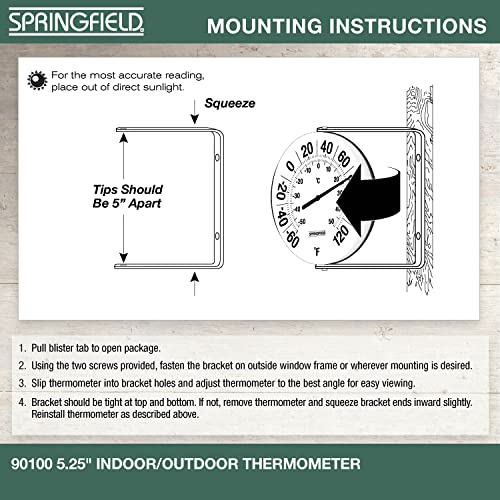 Springfield Big and Bold Thermometer with Mounting Bracket, Indoor Outdoor Thermometer, Easy to Read Numbers for Patio, Pool, and Indoor Areas, 5.25-Inch, White by Springfield - Image 5