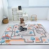 Loartee Soft Kids Educational Rug - 0.78" Thick Road Rug, ABC Alphabet & Numbers Play Mat for Toddle
