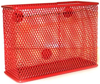 Miniatura 1 de Juego de 2 cestas de almacenamiento magnéticas de malla de alambre marrón, contenedor, bandeja de escritorio, organizador de accesorios de oficina