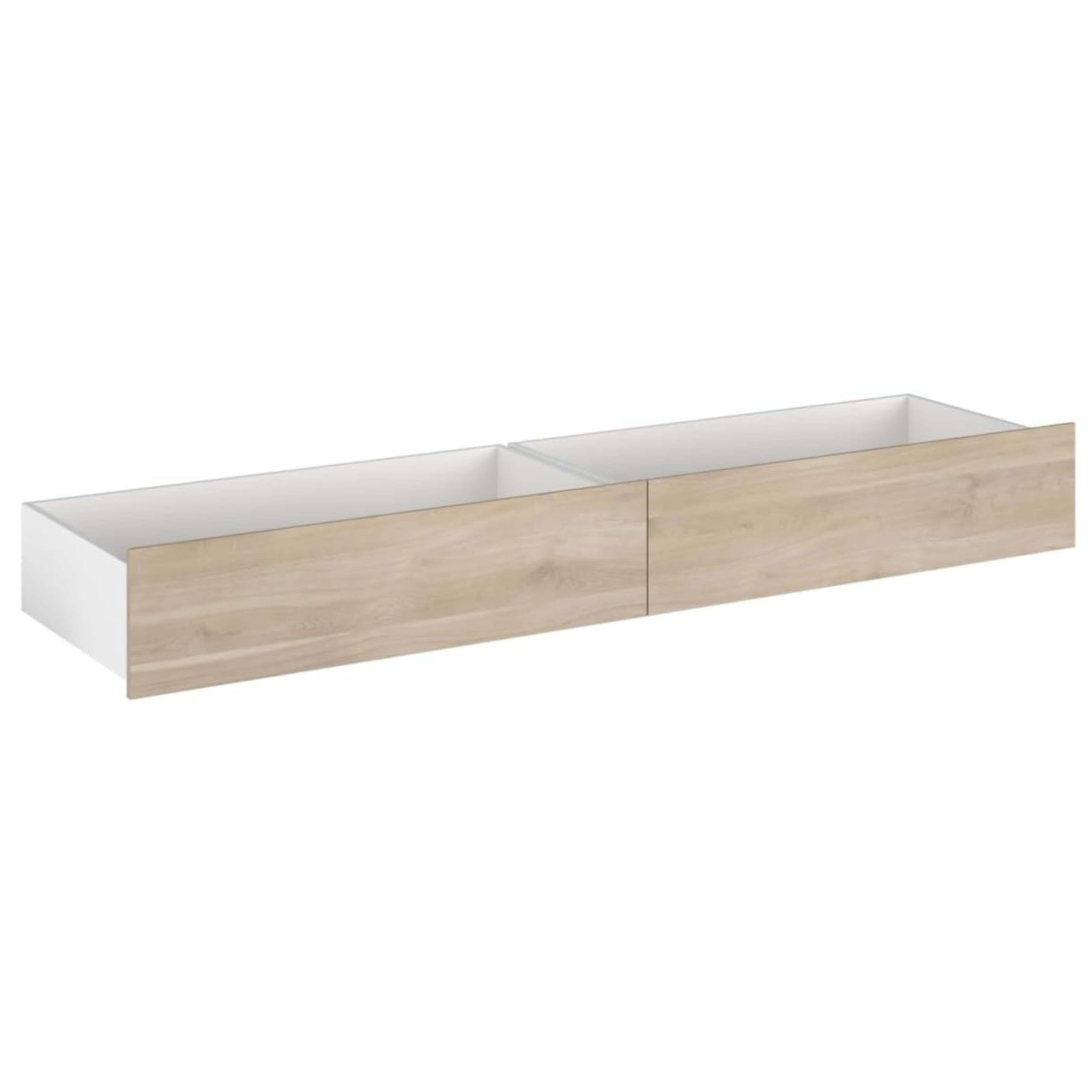 Miroytengo Cama Juvenil Style Color Blanco con cajones Roble Japonés habitacion Infantil Moderna 90x190-200 cm