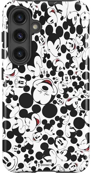 Skinit Impact Phone Case Compatible with Galaxy S24 - Officially Licensed Disney Mickey Mouse Logo Pattern Design