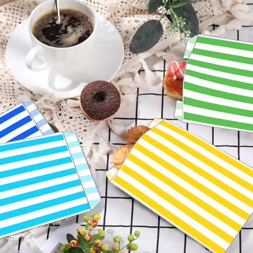POPOYU 100Pcs Small Stripy Paper Bags Red,Treat Bags Small for Kids,Sweet Bag,5x7'' Candy Stripe Paper Bag for Kids Halloween Christmas Easter Wedding Party Treat Buffet Confectionery Stall - Image 4