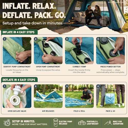 Carpa Inflable Oaktiv para Camping 4-6 Personas miniatura 3