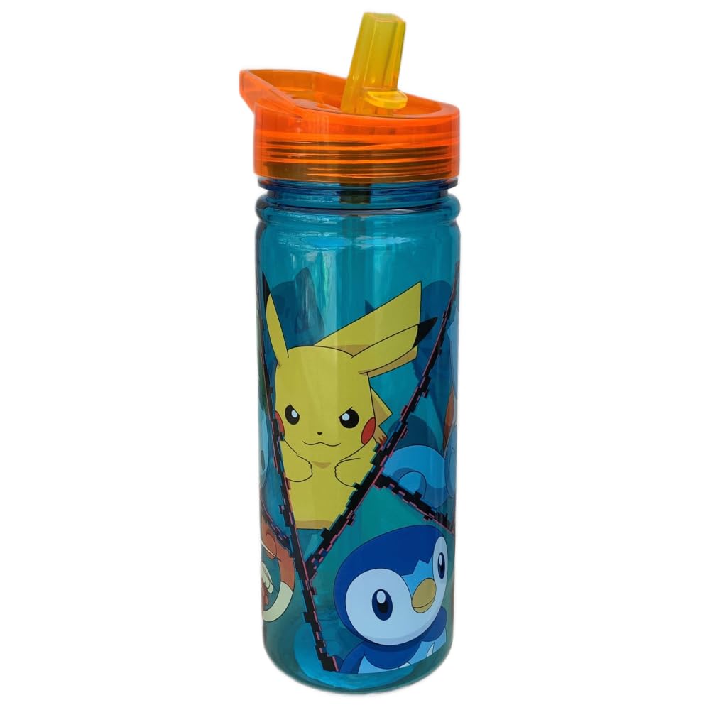 Cartoon P1kachu Tritan Water Bottle With Foldable Spout Kids Bottle 580Ml Bpa Free
