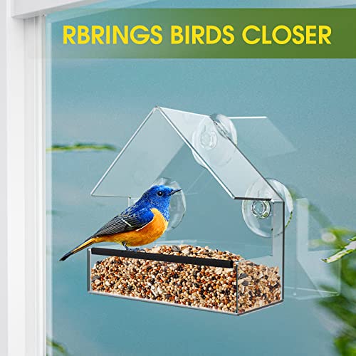Redboat Samll Window Bird Feeder, Clear Window Bird Feeders With Strong Suction Cups, Bird House For Outside Wild Birds #TOP4