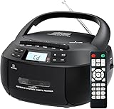 Mini System, Rádio Estéreo Am, Toca CD, Mini System, Fm E Leitor de Cassete, Gravador Em Preto, Toca-cassete/gravador