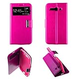 1001coques Etui Folio Rose Fushia Compatible Alcatel One Touch Pop C9