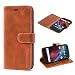 Produktbild Mulbess Handyhülle für Motorola Moto G4 Plus Hülle Leder, Motorola Moto G4 Plus Handy Hüllen, Vintage Flip Handytasche Schutzhülle für Motorola Moto G4 / G4 Plus Case, Braun