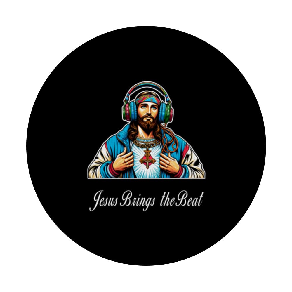 Jesus Brings the Beat Christian Music PopSockets Swappable PopGrip, Black - Image 3