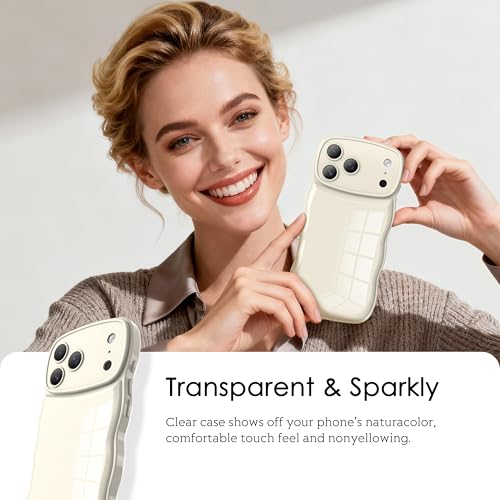 BOBULIER Wavy Frame Clear Case for iPhone 11 Pro 5.8", Cute Non-Yellowing Slim Soft TPU Shockproof Phone Case with Curly Wave Edges, Lightweight Protective Cover for Women Girls – White by BOBULIER - Used condition - Image 7