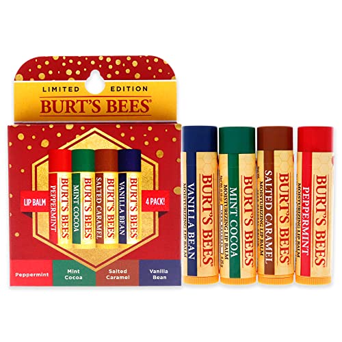 Burts Bees Burts Bees Bliste Kit Limited Edition Unisex 2021 - Lip Balm Pepermint, Mint Cocoa, Salted Caramel, Vanilla Bean SADHB70 4 Piece Set