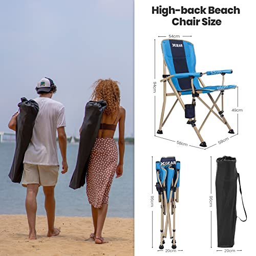 Xgear Camping Chair With Padded Hard Armrest, Sturdy Folding Camp Chair With Cup Holder W Mesh Storage Bag, Support To 400 Lbsfor Adults 2 Pack(Light Blue) #TOP1
