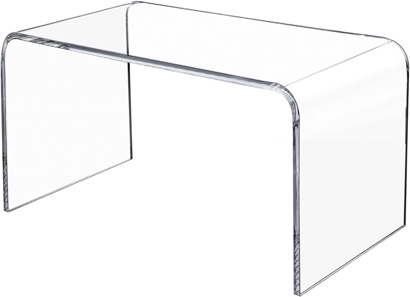 Premium 32" Acrylic Coffee Table,No Assembly Clear Lucite Coffee Table for Living Room, Rectangle Plexiglass Center Waterfall Table,Supports 200 LBS,32"x16"x16",0.6" Thick Fit for 2 Seat Sofa