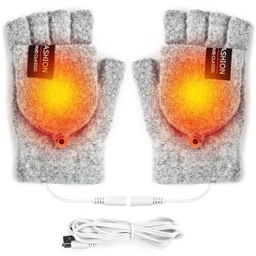 Guanti Riscaldabili,Guanti Riscaldati Senza Dita,Guanti Riscaldati USB,Guanti riscaldati USB Scaldamani,Caldi Guanti A Mano Riscaldati A Maglia,Guanti Riscaldati USB Per Uomini E Donne