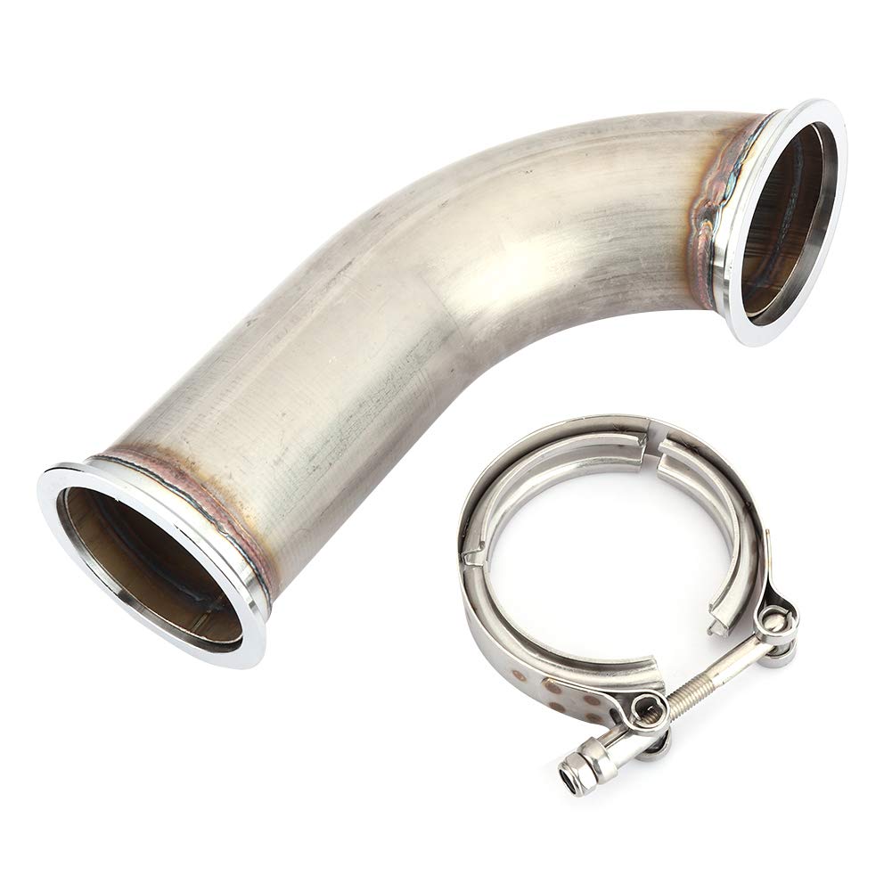 V-Band a V Band Downpipe Universal 3 Pulgadas 90 ° V-Band con Abrazadera de Tubo Corto de Acero Inoxidable Downpipe