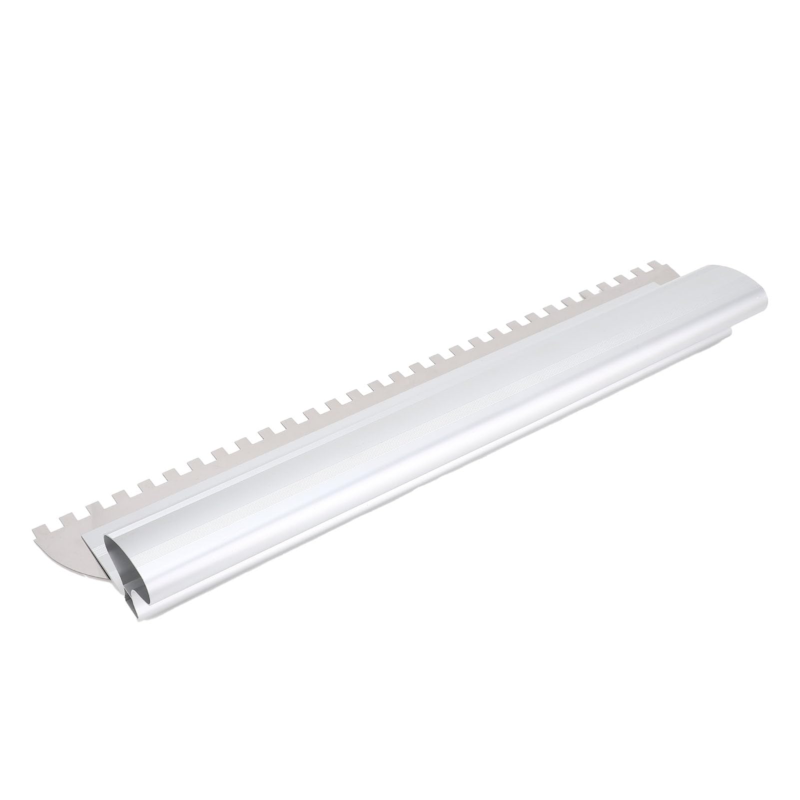 Herramienta de Enyesado de Acero Inoxidable de Aleación de Aluminio para Albañil Paleta de Muesca Cuadrada con Diseño de Deflector de Enyesado de área Grande (24 pulgadas)