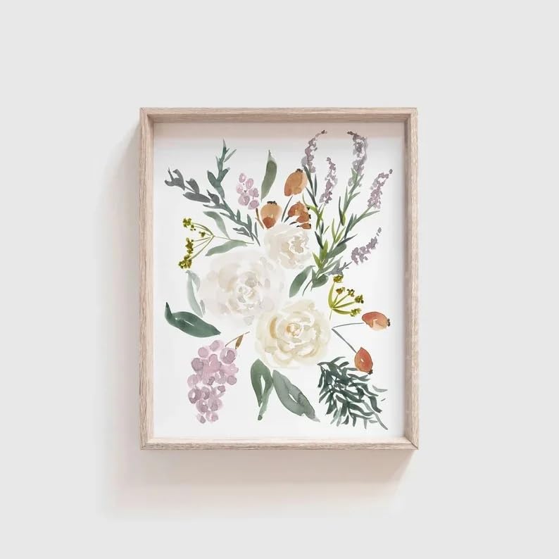 Cuadro Abstracto Botánico para Decorar la Sala de Estar con Flores Estilo Nórdico Rosado 4