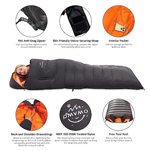 Bolsa de Dormir Rectangular de Plumas para Adultos Camping con Orificios para Brazos miniatura 2