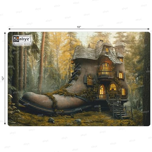 Image of ABYZ Wooden Jigsaw Fantasy House Puzzle with 500-Pieces Play and Learn Educational Puzzle for Kids and Children aged7+ and Adults Toy for Improving Memory & Problem Solving
