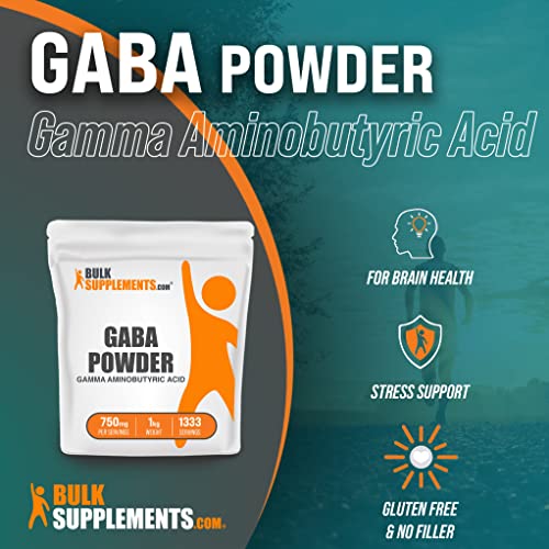 BULKSUPPLEMENTS.COM Gamma Aminobutyric Acid Powder - GABA Calm - GABA 750mg - GABA Supplements - GABA Powder - Focus Aid & Stress Supplements - 750mg per Serving (1 Kilogram - 2.2 lbs) - Thumbnail 3