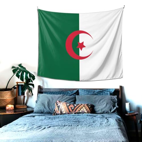 Tenture murale drapeau Algérie textile doux finitions TYUMH - 2