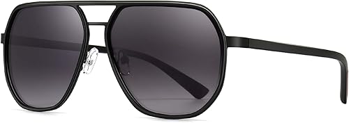 RayGaze Old School Polarized Sunglasses for Men, Square Aviator Sun Glasses Retr