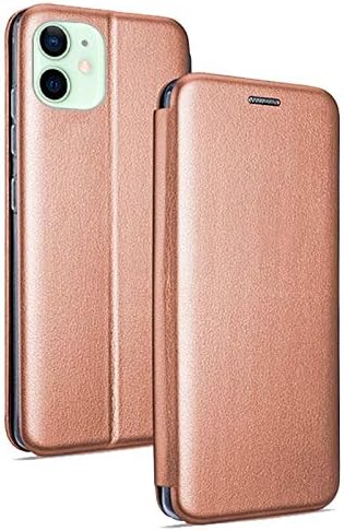 Cool Flip Cover Case for iPhone 12/12 Pro Elegance Leatherette Rose Gold