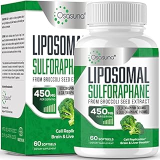 Osasuna Liposomal Sulforaphane 450MG, Maximum Absorption, Glucoraphanin with Myrosinase, Broccoli Seed Extract for Antioxidant, Detoxification, Cellular Health, 60 Softgels (2 Months Supply)