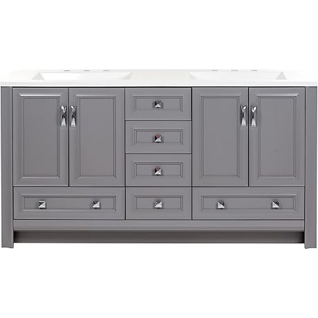 Spring Mill Cabinets Nimay - Impressive 60 Inch Double Sink Vanity In Your Bathroom